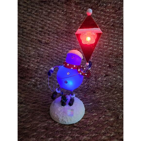 Vtg. Lighted Acrylic Skiing Bobble Christmas Snowman Santa Kite JC Penny Holiday - Picture 1 of 15